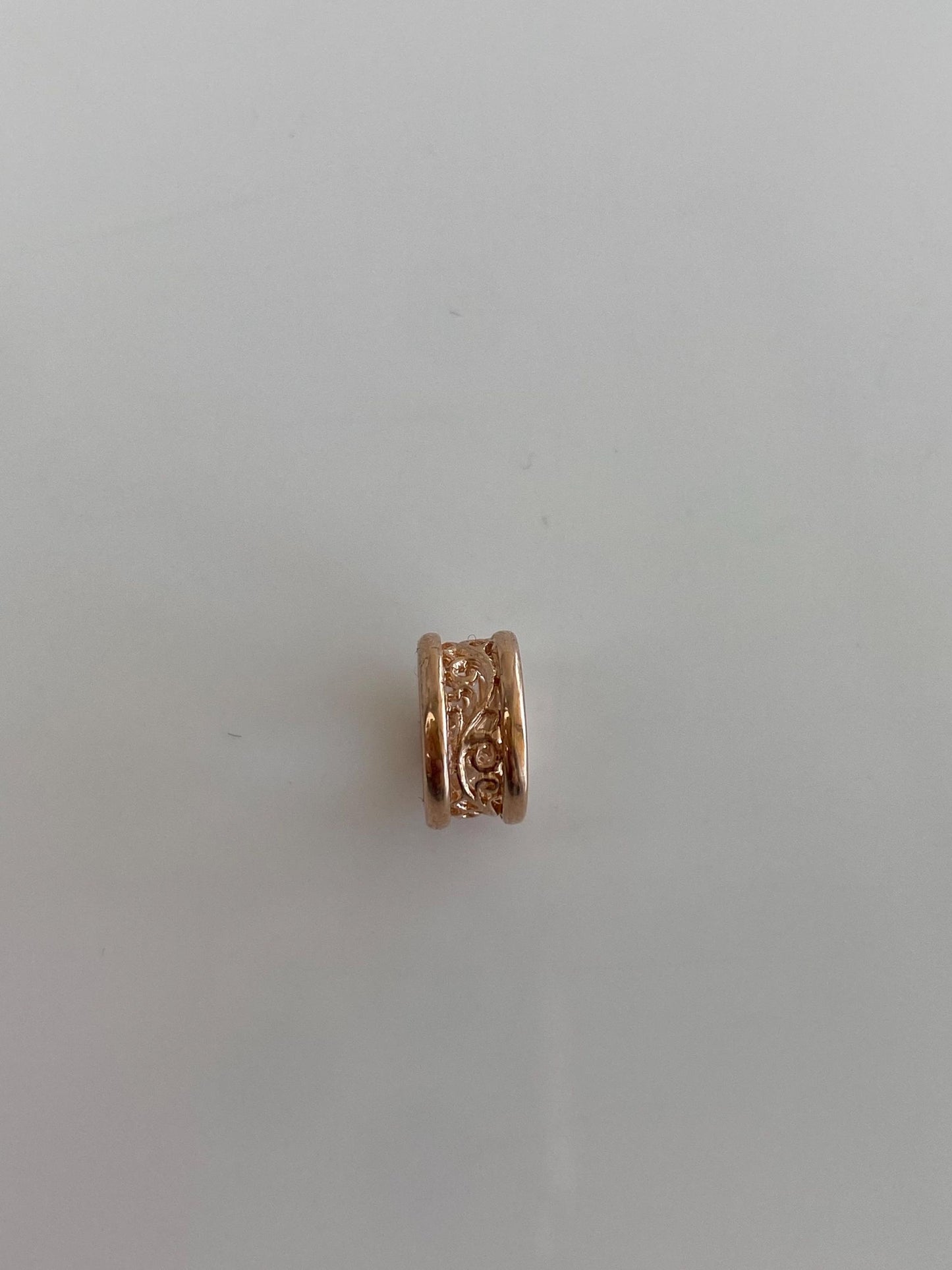 Vintage Solid 14k Rose Gold Filigree Charm