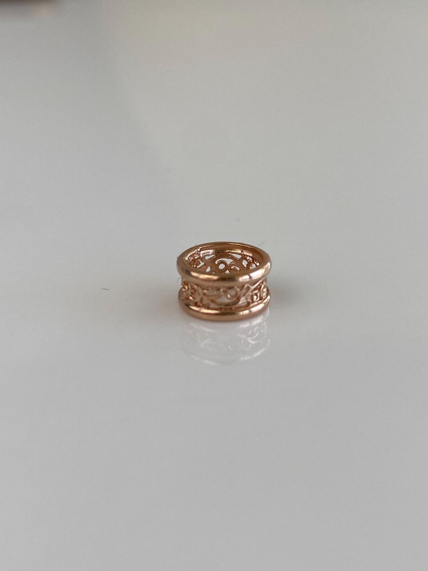 Vintage Solid 14k Rose Gold Filigree Charm