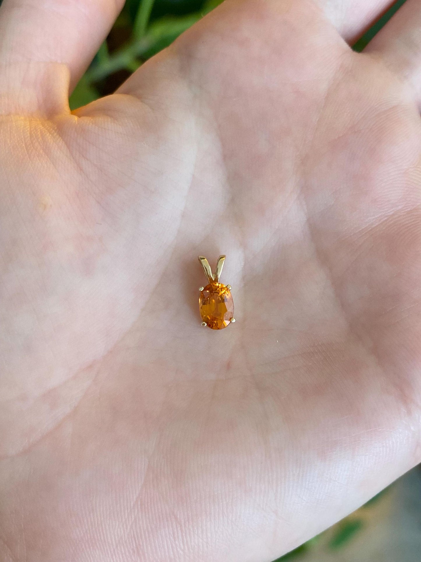 Vintage Solid 14k Yellow Gold Orange Tourmaline Charm