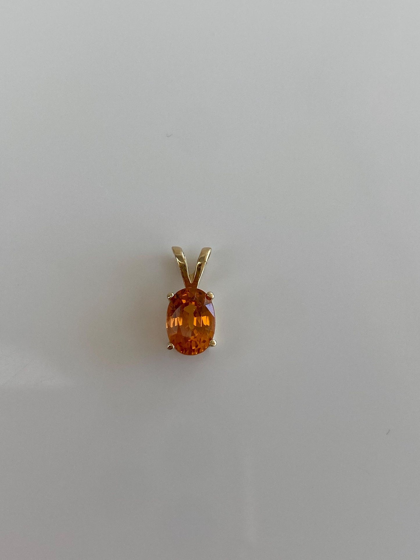 Vintage Solid 14k Yellow Gold Orange Tourmaline Charm