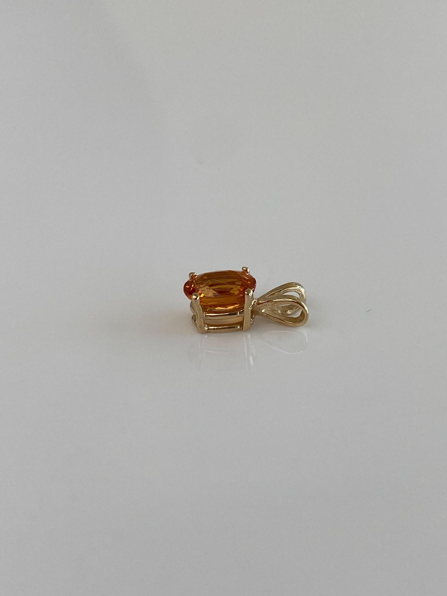 Vintage Solid 14k Yellow Gold Orange Tourmaline Charm
