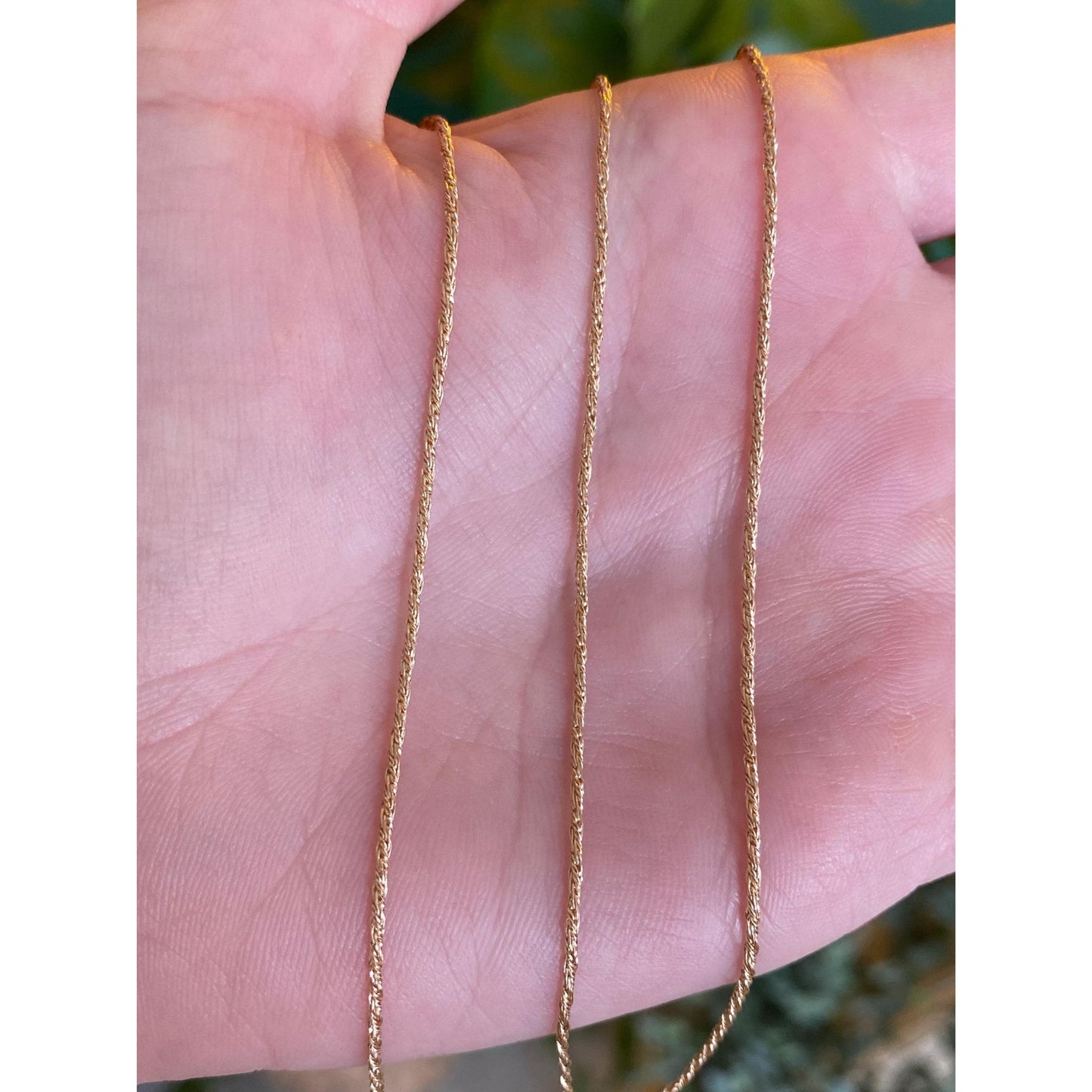 Vintage Solid 14k Yellow Gold Twist Style Chain Necklace - 17 inches