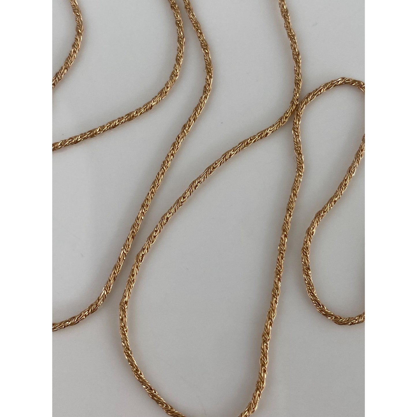 Vintage Solid 14k Yellow Gold Twist Style Chain Necklace - 17 inches