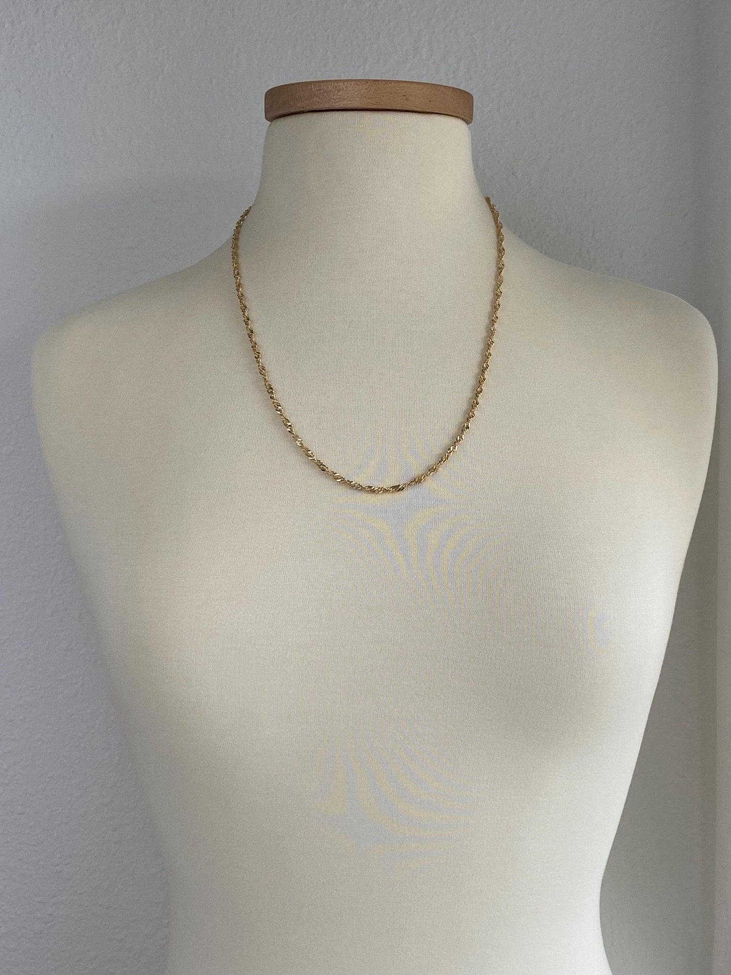 Vintage Solid 14k Yellow Gold Chunky Twist Chain Necklace - 24 inches