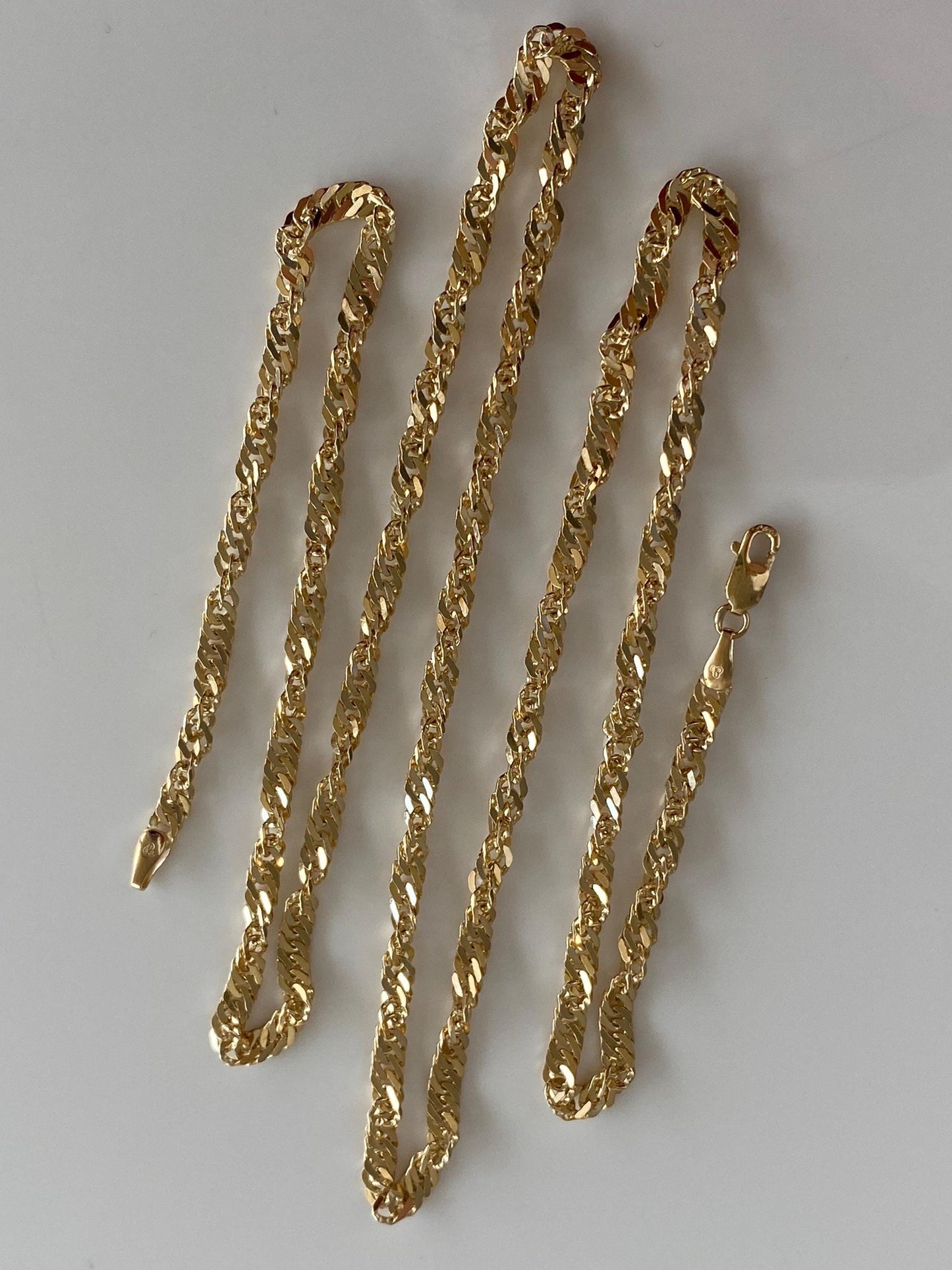 Vintage Solid 14k Yellow Gold Chunky Twist Chain Necklace - 24 inches