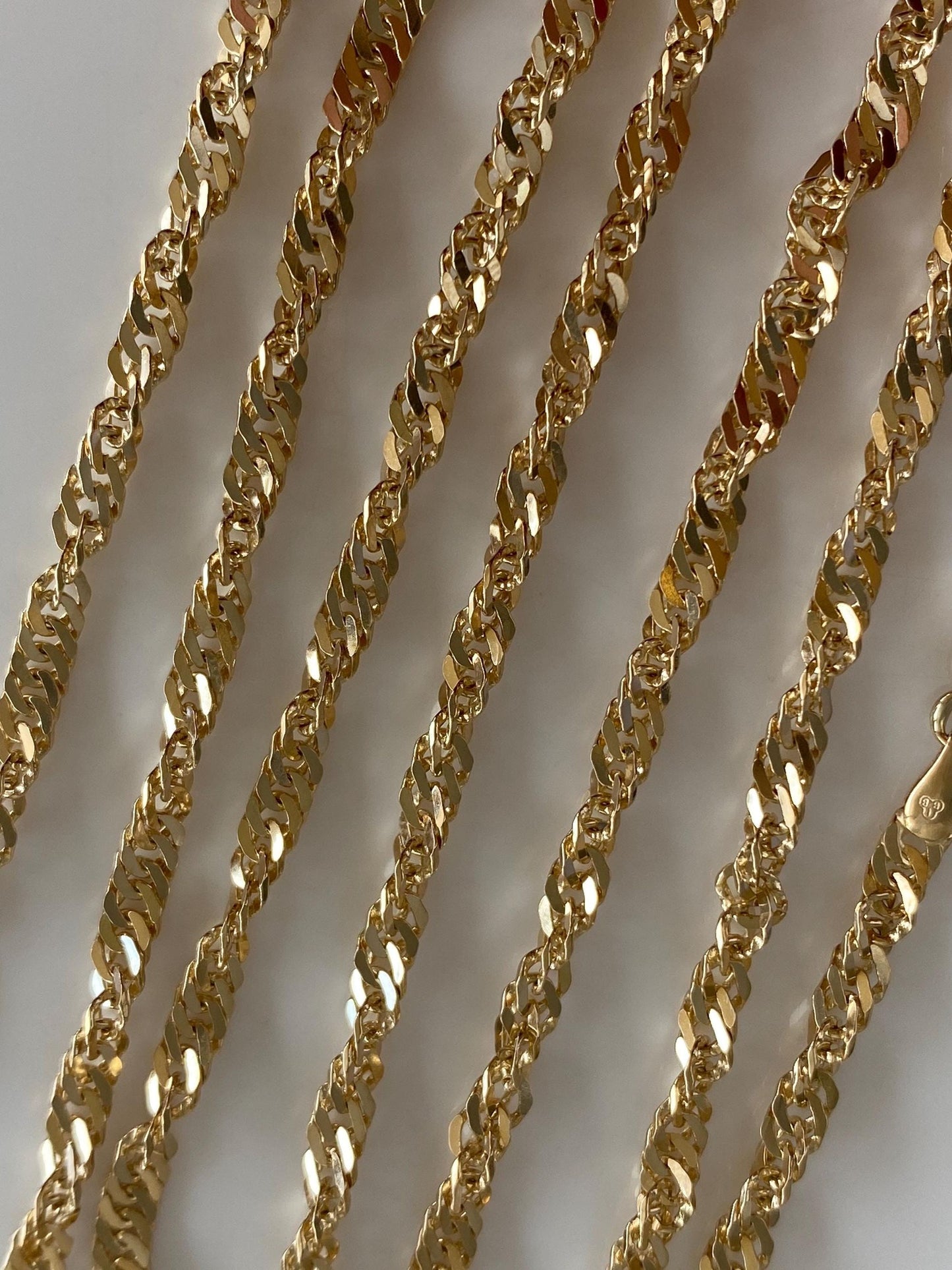 Vintage Solid 14k Yellow Gold Chunky Twist Chain Necklace - 24 inches