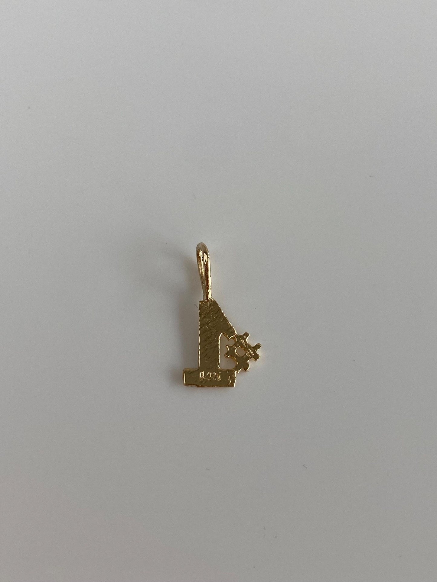 Vintage Solid 14k Yellow Gold Diamond Cut #1 Charm