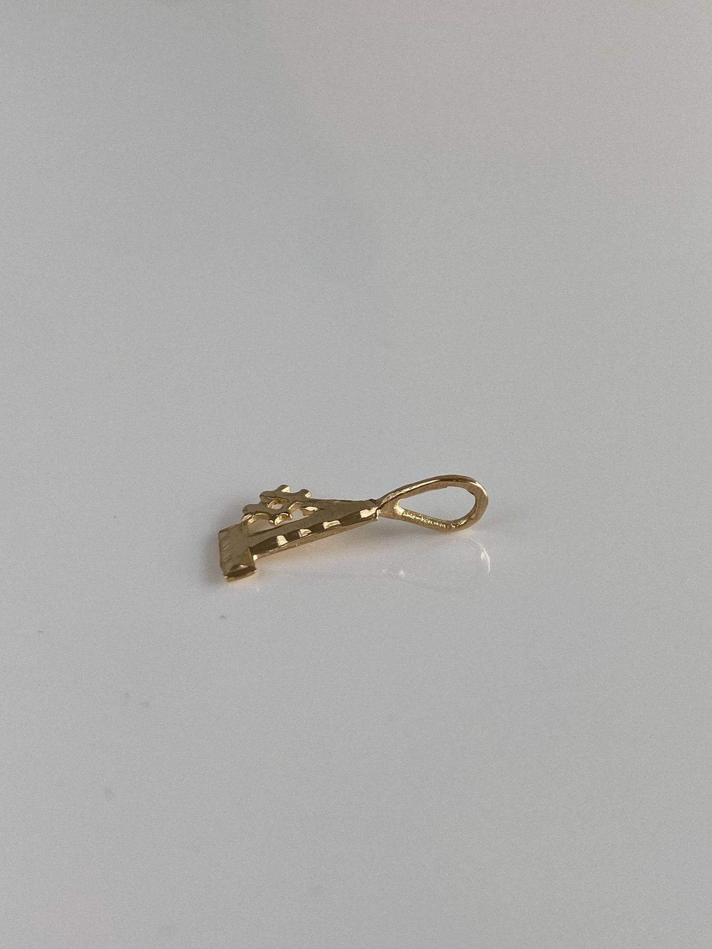 Vintage Solid 14k Yellow Gold Diamond Cut #1 Charm