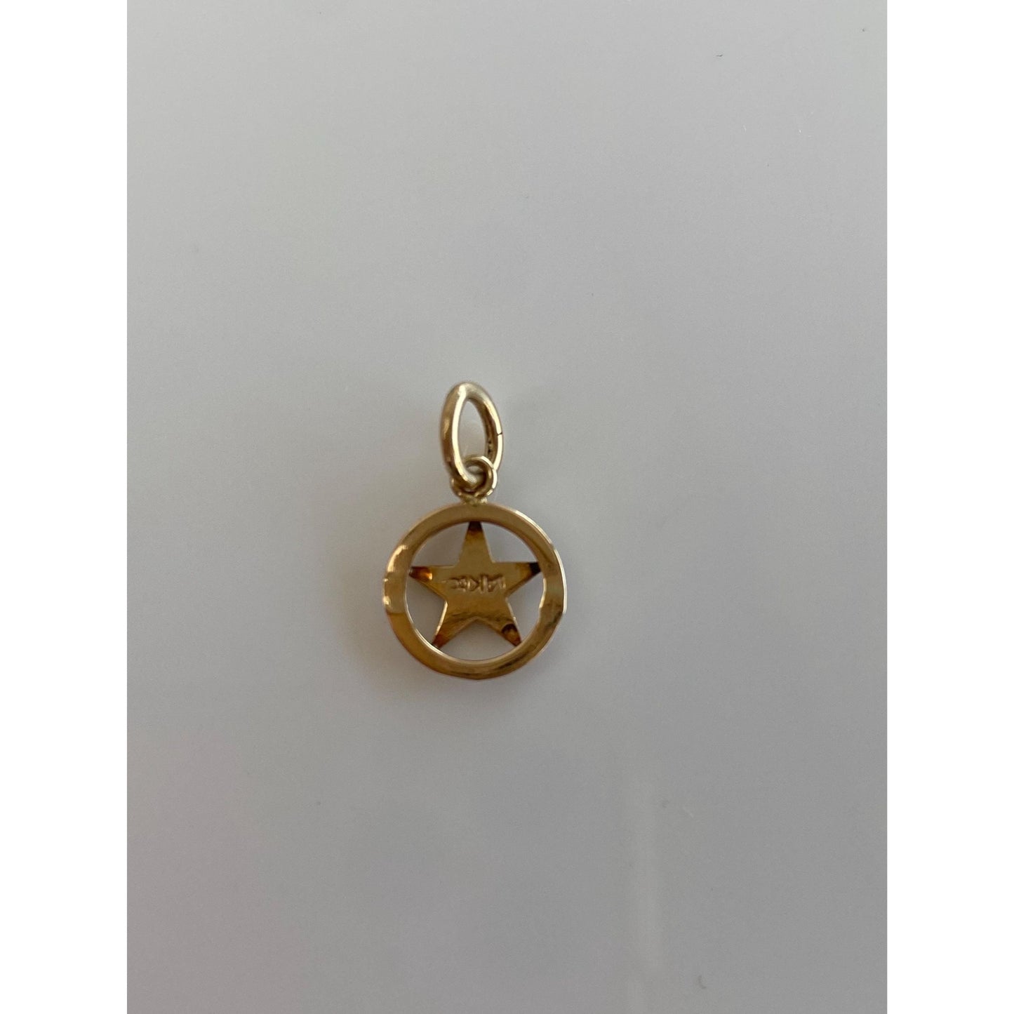 Vintage Solid 14k Yellow Gold Enamel Freemason Star Charm