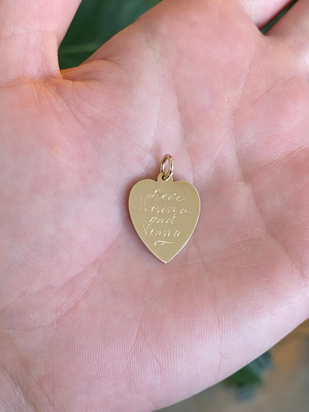 Vintage Solid 14k Yellow Gold Engraved Heart Charm