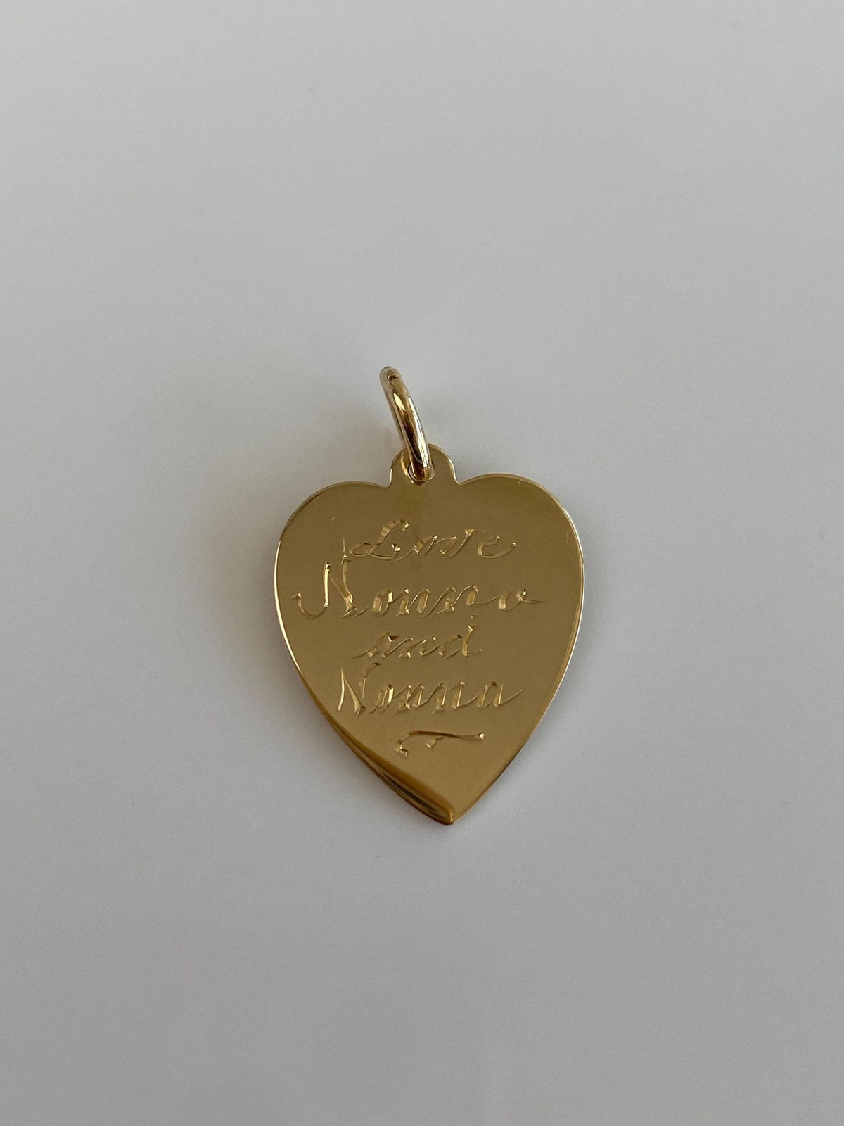 Vintage Solid 14k Yellow Gold Engraved Heart Charm