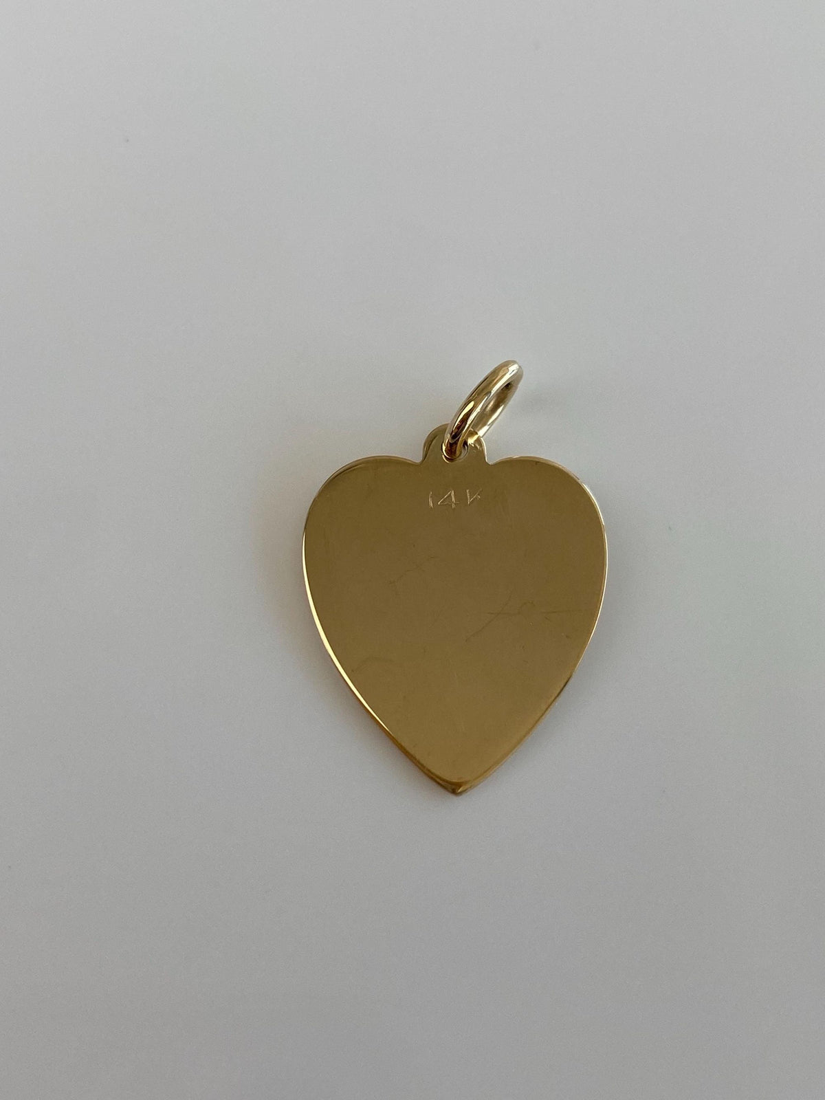 Vintage Solid 14k Yellow Gold Engraved Heart Charm