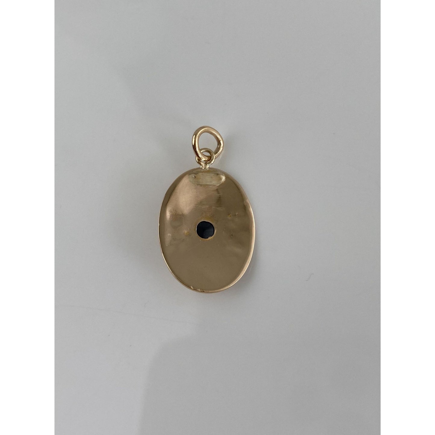 Vintage Solid 10k Yellow Gold Blue Spinel Engraved Cufflink Conversion Charm