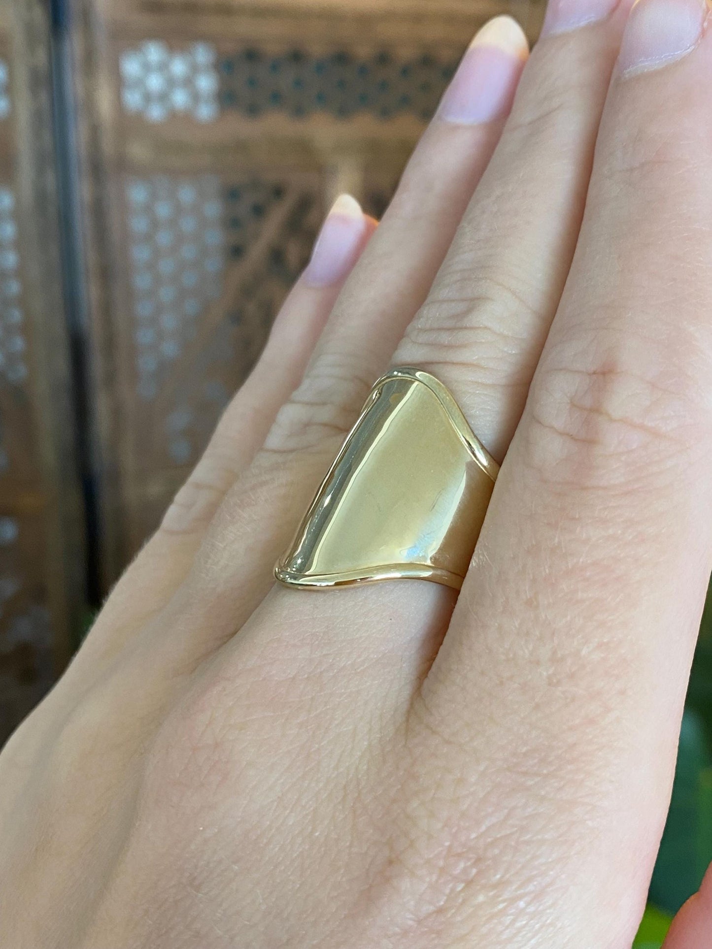 Vintage Solid 14k Yellow Gold Open Saddle Ring - Size 6