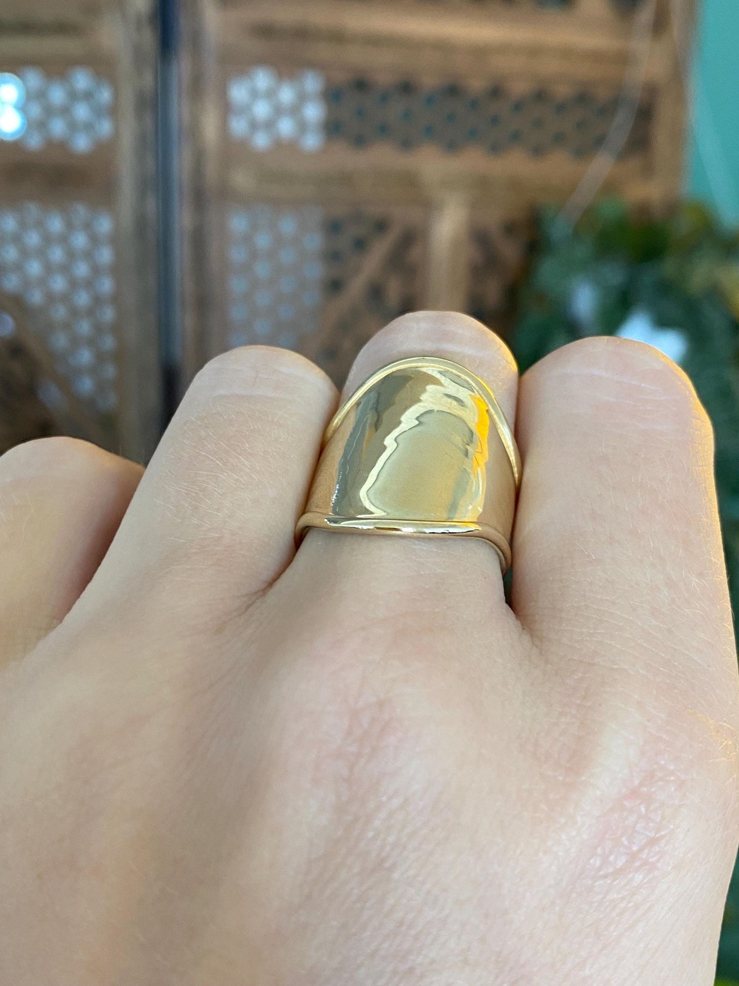 Vintage Solid 14k Yellow Gold Open Saddle Ring - Size 6
