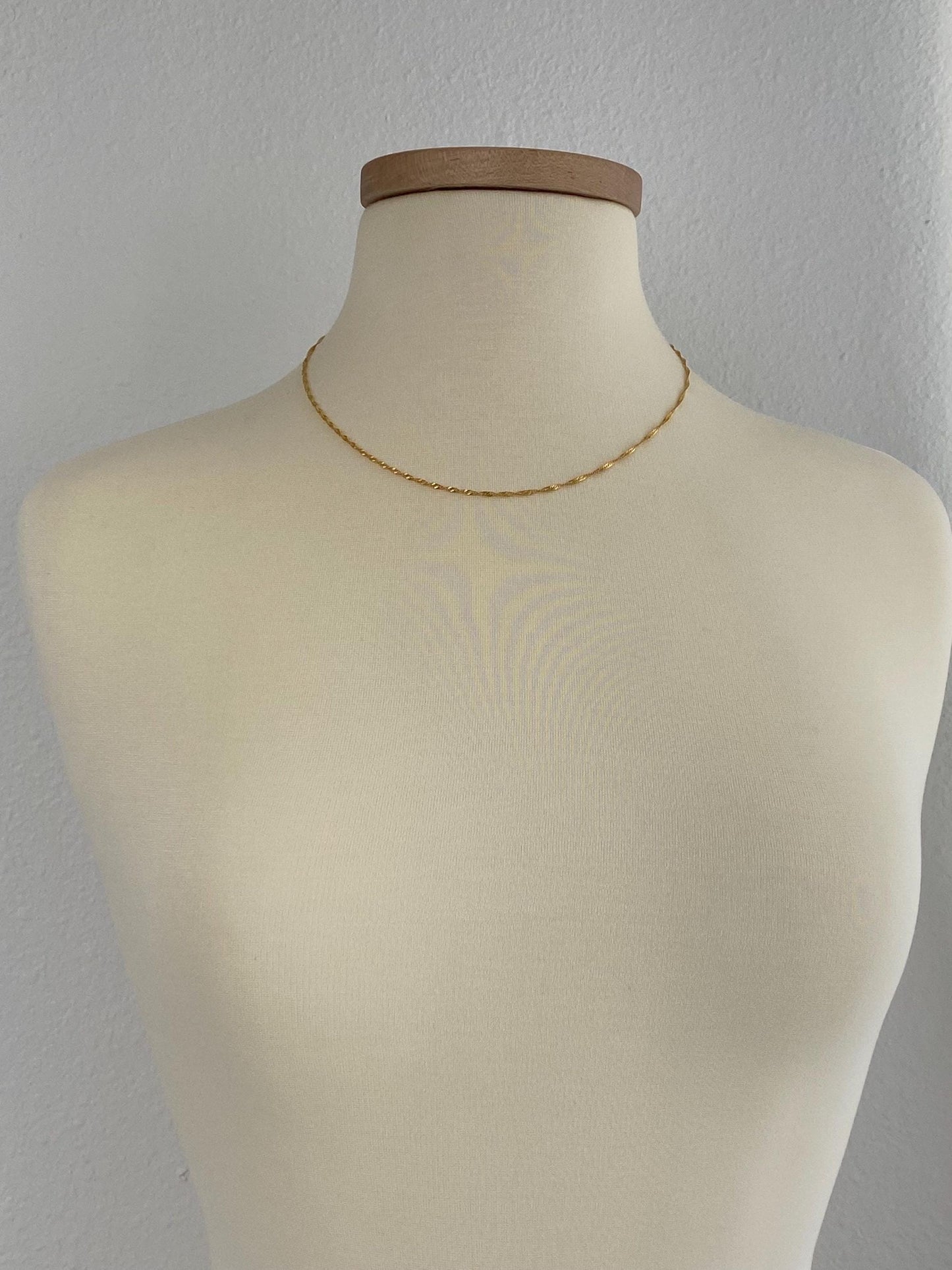 Vintage Solid 21k Yellow Gold Twist Chain Necklace - 19.25 inches