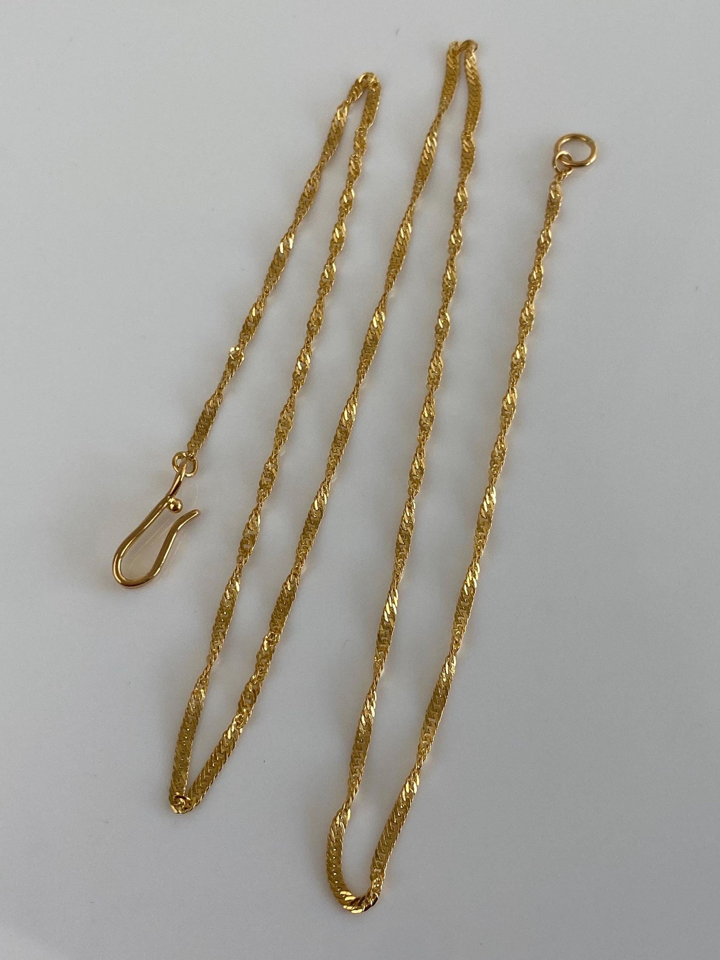 Vintage Solid 21k Yellow Gold Twist Chain Necklace - 19.25 inches