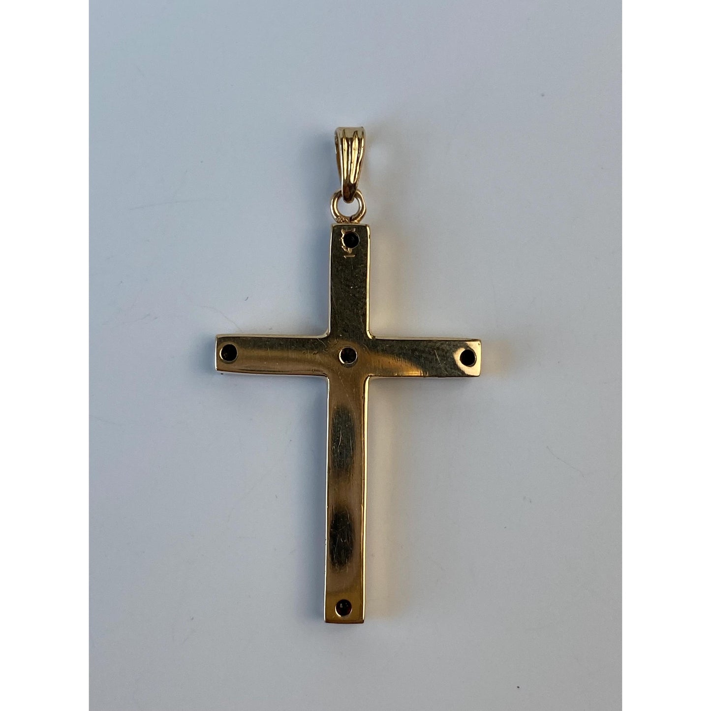 Vintage 14k White & Yellow Gold Diamond Cross Charm
