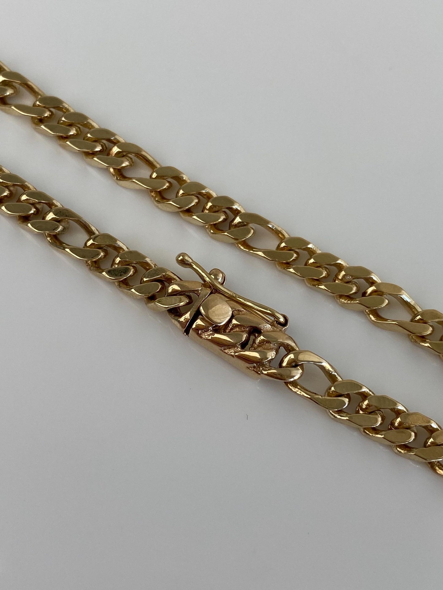 Vintage Solid 14k Yellow Gold Curb Chain Bracelet - 6.75 inches