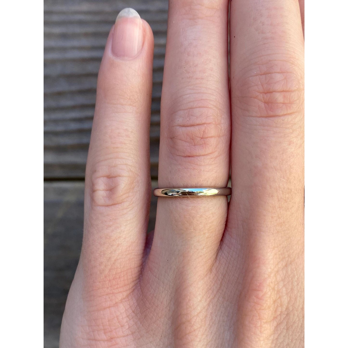 Vintage Solid 14k White Gold Slim Ring Band - Size 5.25