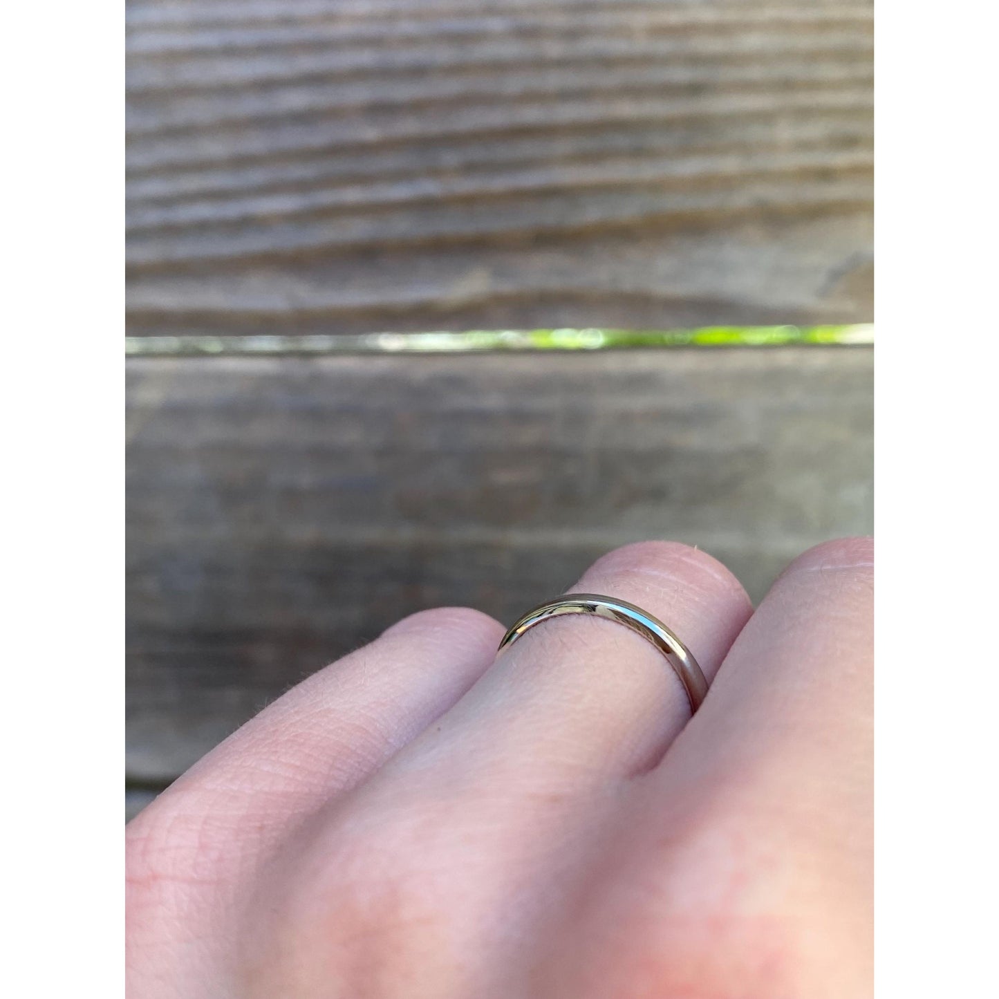 Vintage Solid 14k White Gold Slim Ring Band - Size 5.25