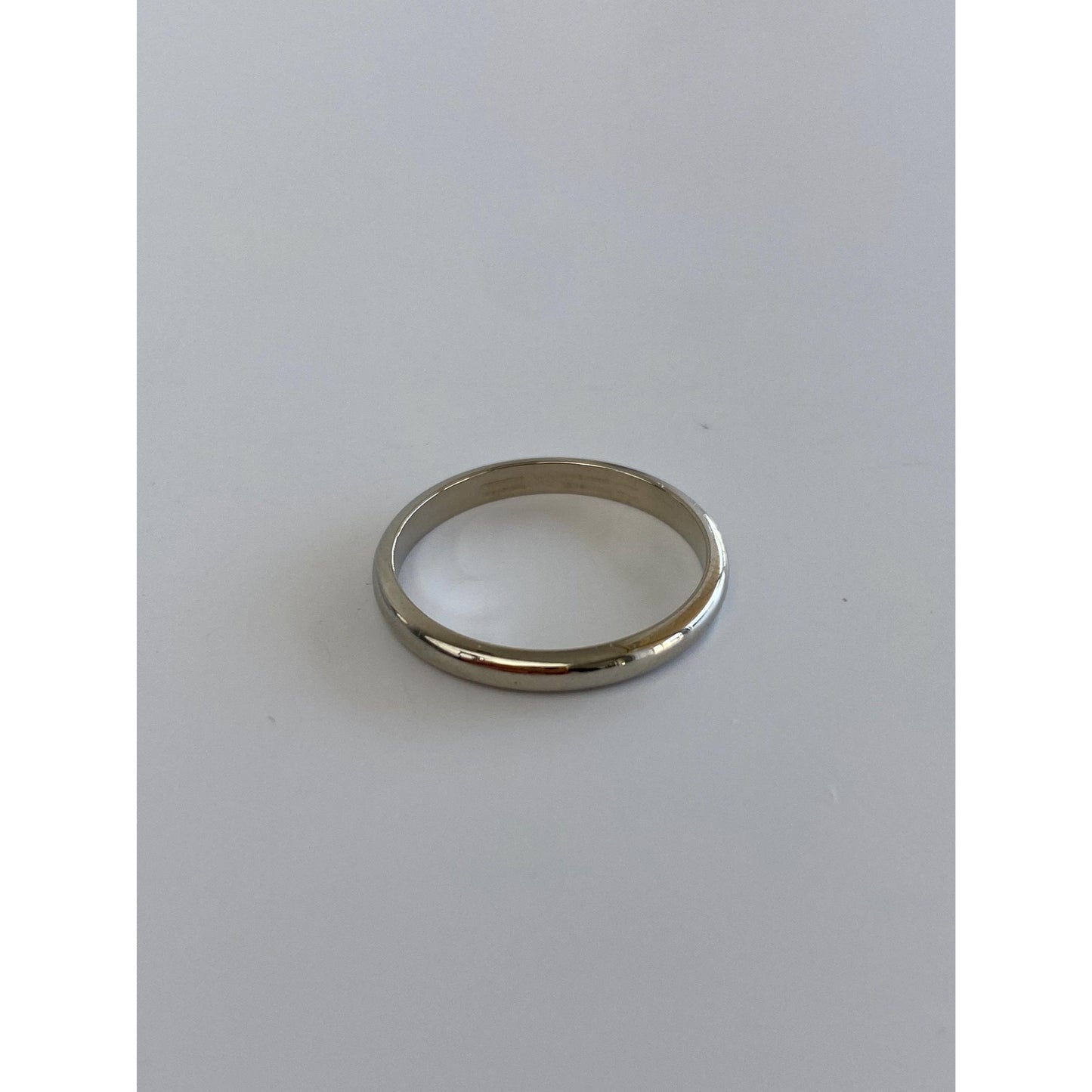 Vintage Solid 14k White Gold Slim Ring Band - Size 5.25