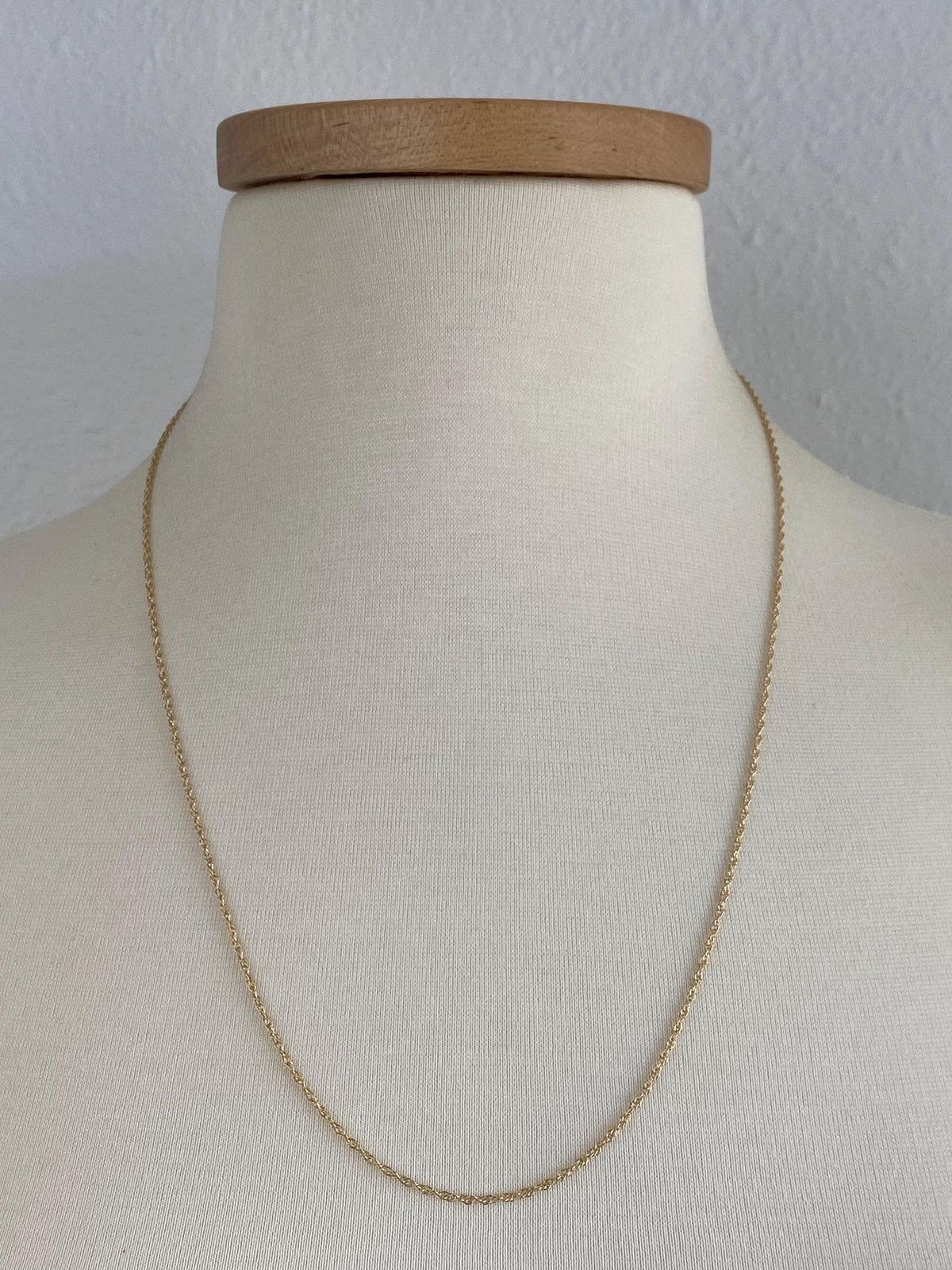Vintage Solid 14k Yellow Gold Dainty Chain Necklace - 24 inches