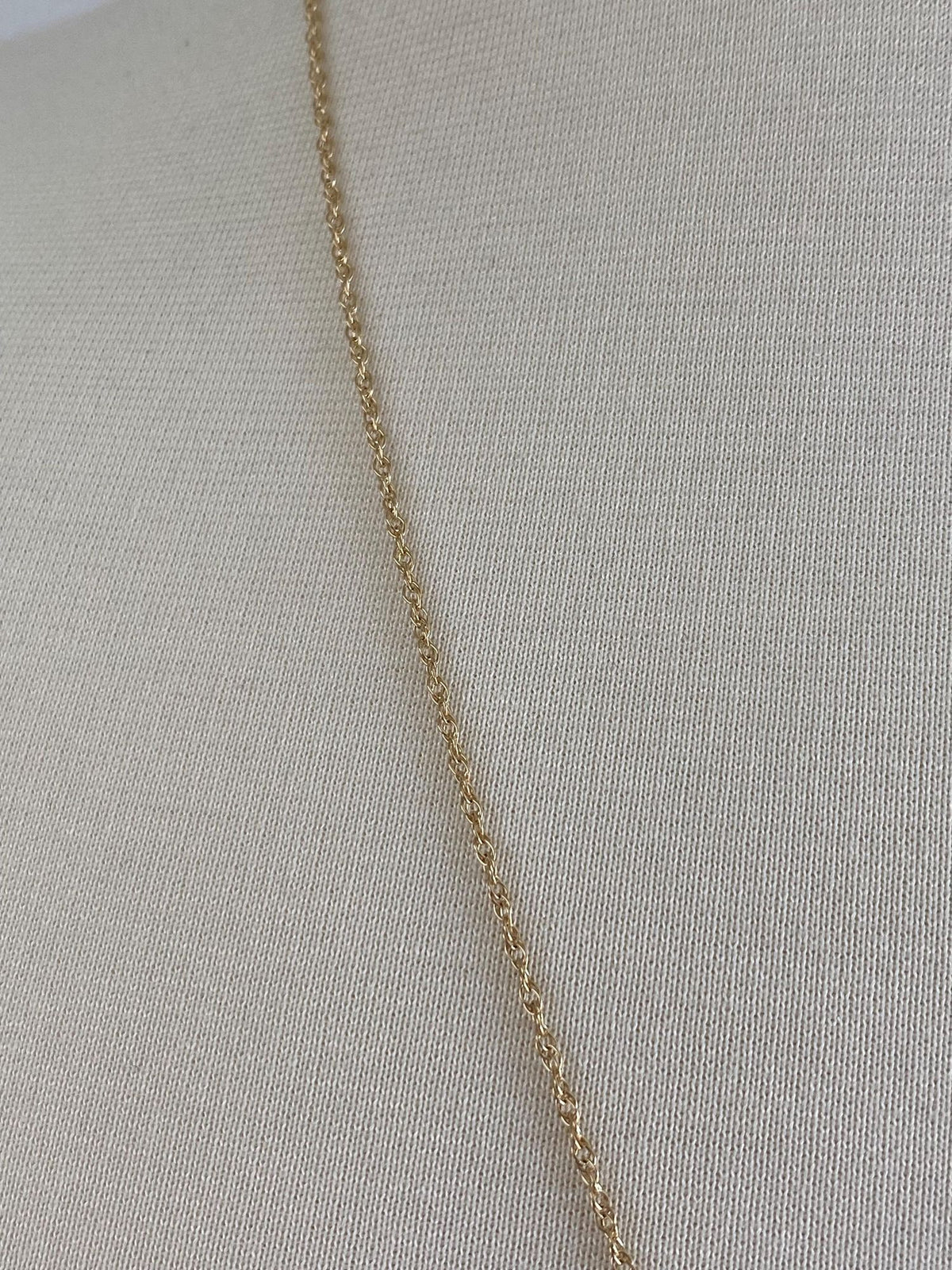 Vintage Solid 14k Yellow Gold Dainty Chain Necklace - 24 inches