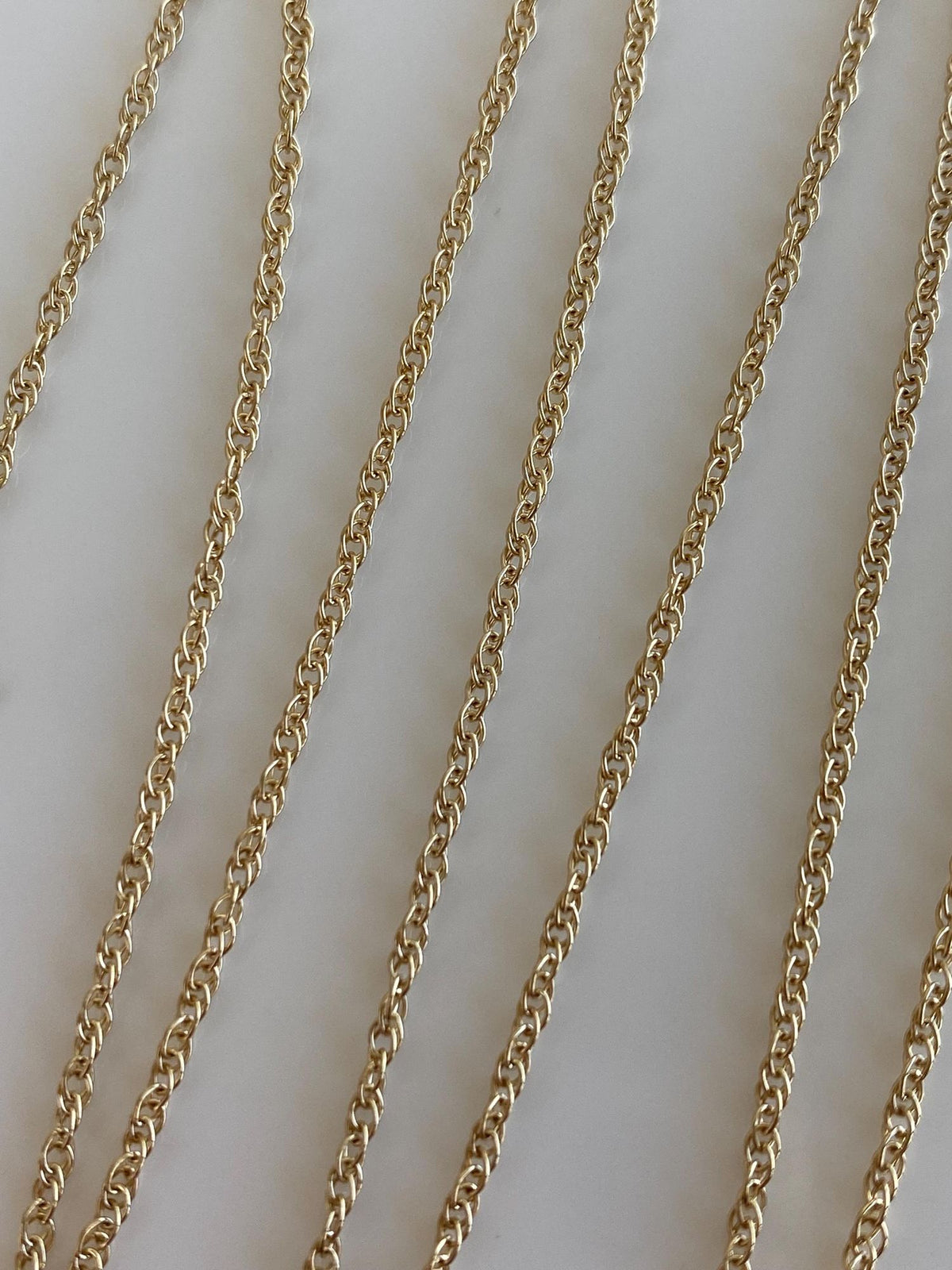 Vintage Solid 14k Yellow Gold Dainty Chain Necklace - 24 inches