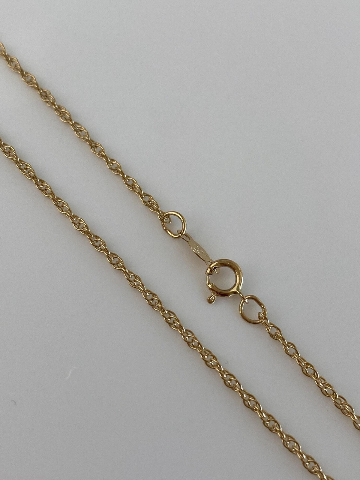Vintage Solid 14k Yellow Gold Dainty Chain Necklace - 24 inches