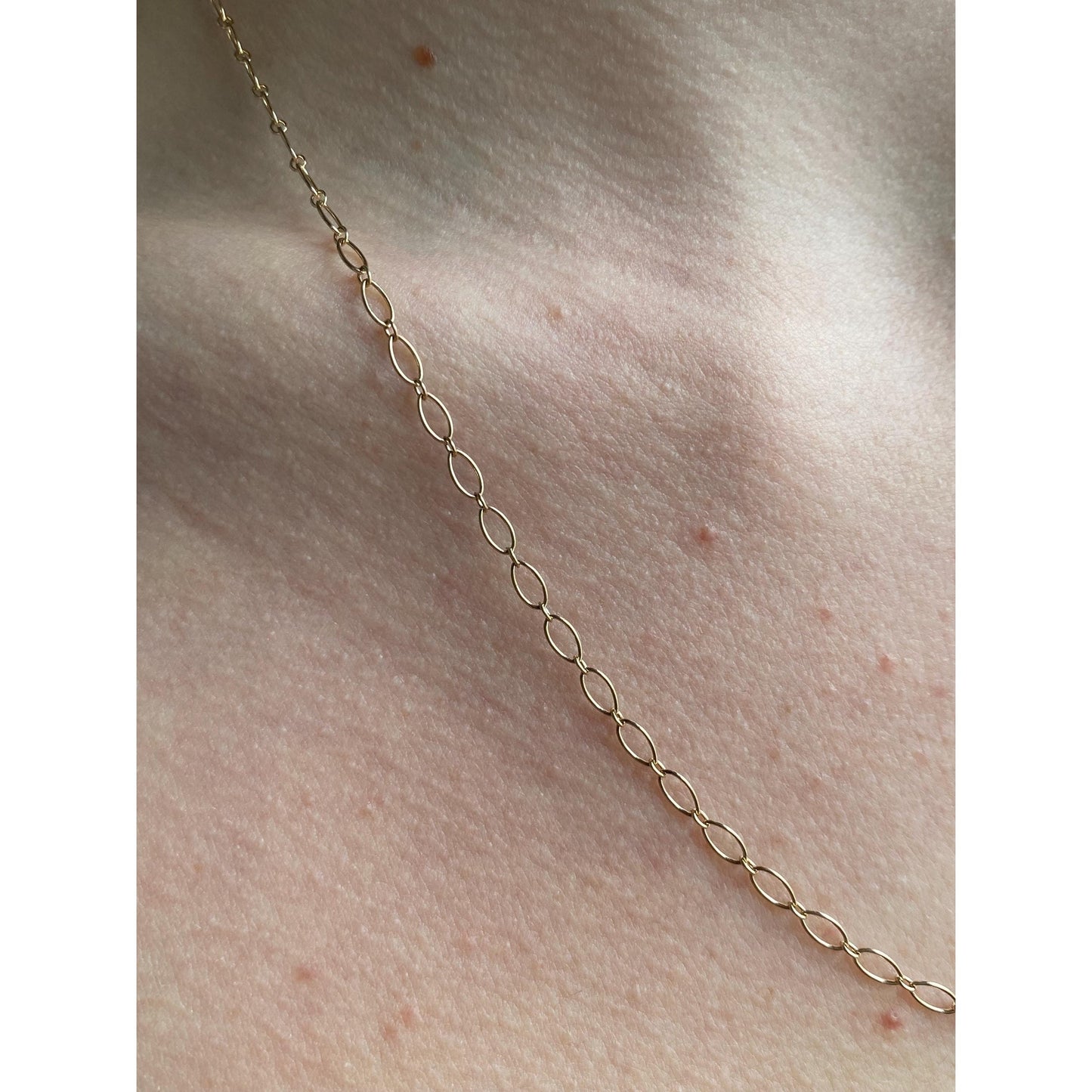 Vintage Solid 14k Yellow Gold Oval Link Chain Necklace - 20.5 inches