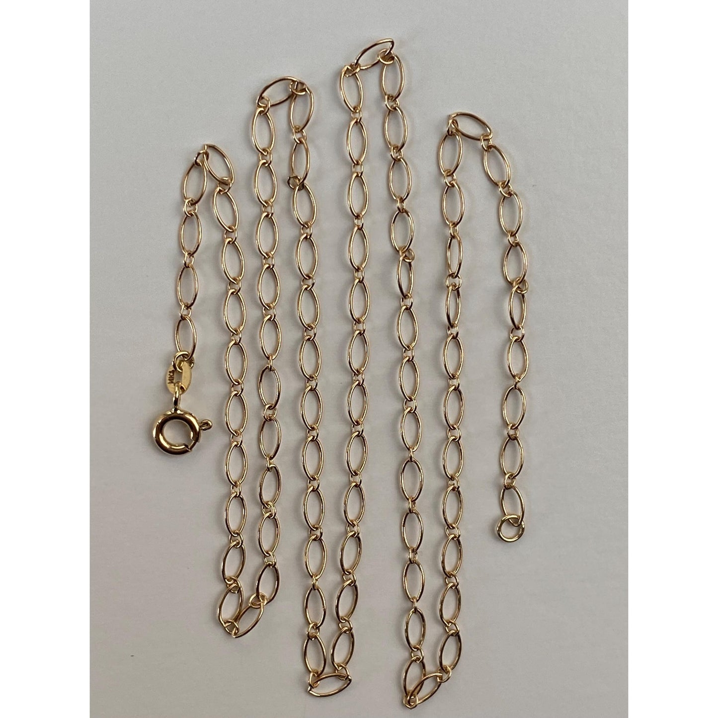 Vintage Solid 14k Yellow Gold Oval Link Chain Necklace - 20.5 inches