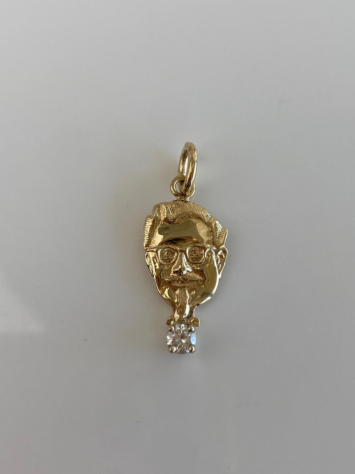Vintage 14k Yellow Gold Diamond Colonel Sanders Charm