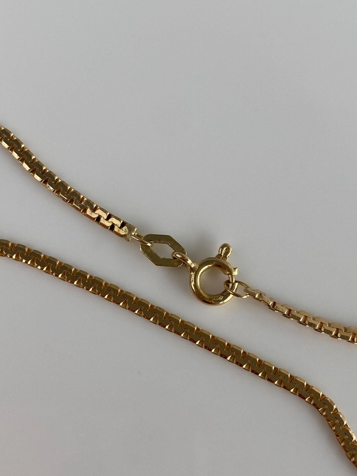 Vintage Solid 14k Yellow Gold Flat Zipper Chain Bracelet - 7 inches