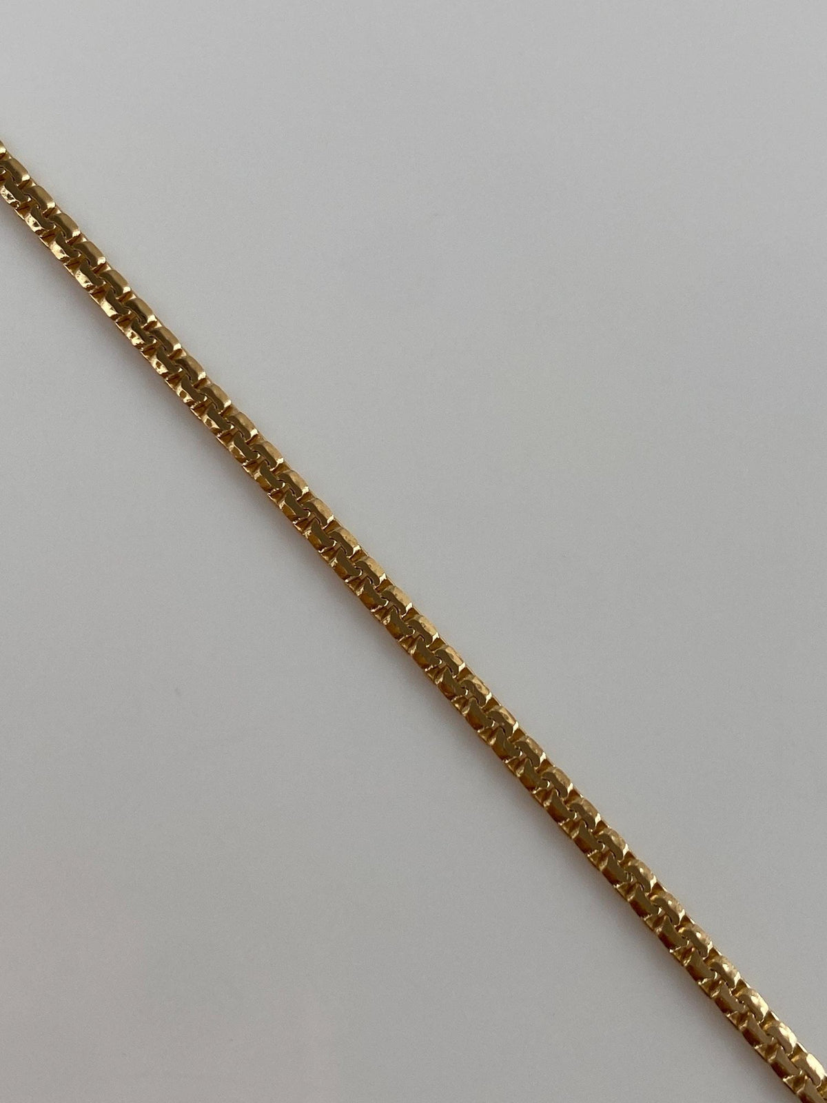Vintage Solid 14k Yellow Gold Flat Zipper Chain Bracelet - 7 inches