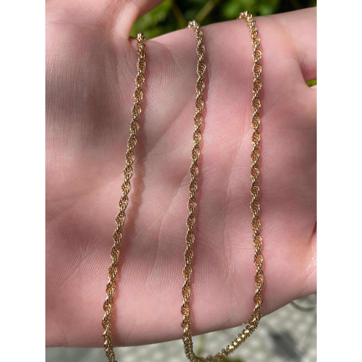 Vintage Solid 14k Yellow Gold Rope Chain Necklace - 24 inches