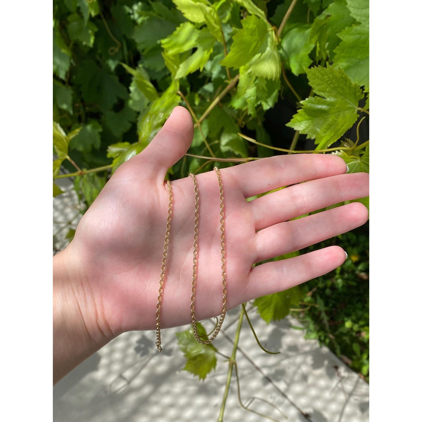 Vintage Solid 14k Yellow Gold Rope Chain Necklace - 24 inches