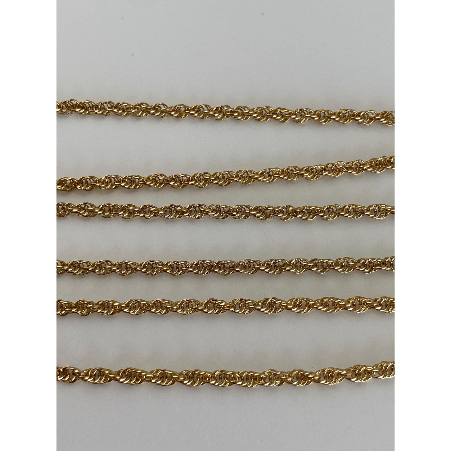 Vintage Solid 14k Yellow Gold Rope Chain Necklace - 24 inches