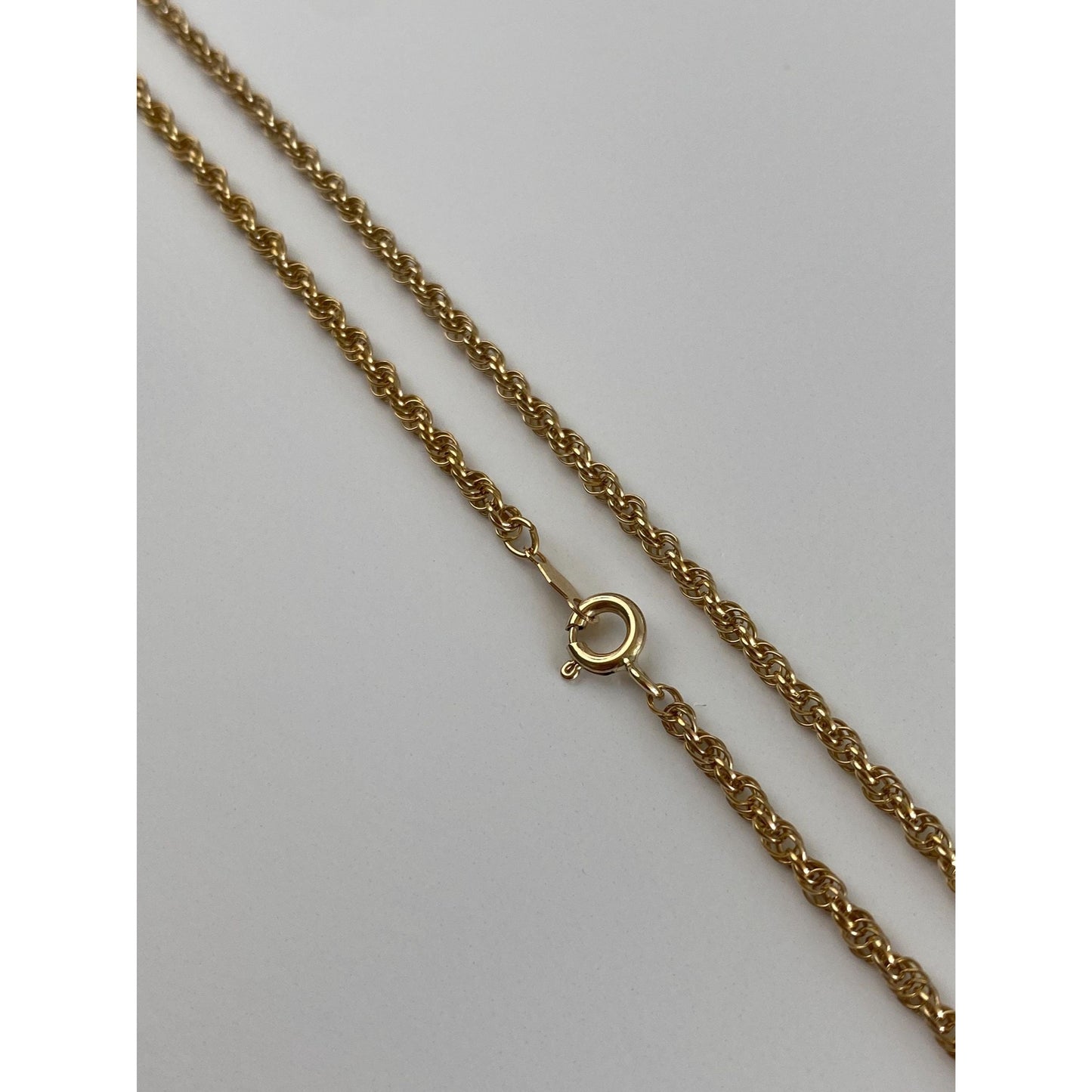 Vintage Solid 14k Yellow Gold Rope Chain Necklace - 24 inches