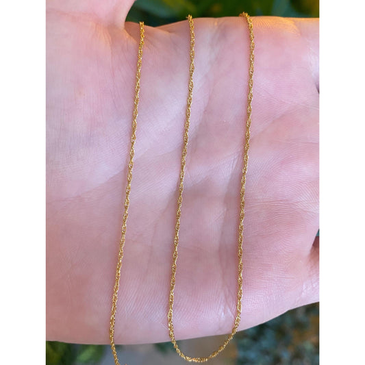 Vintage Solid 14k Yellow Gold Chain Necklace - 18 inches