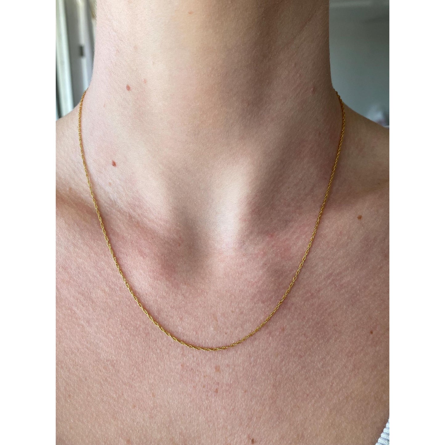 Vintage Solid 14k Yellow Gold Chain Necklace - 18 inches