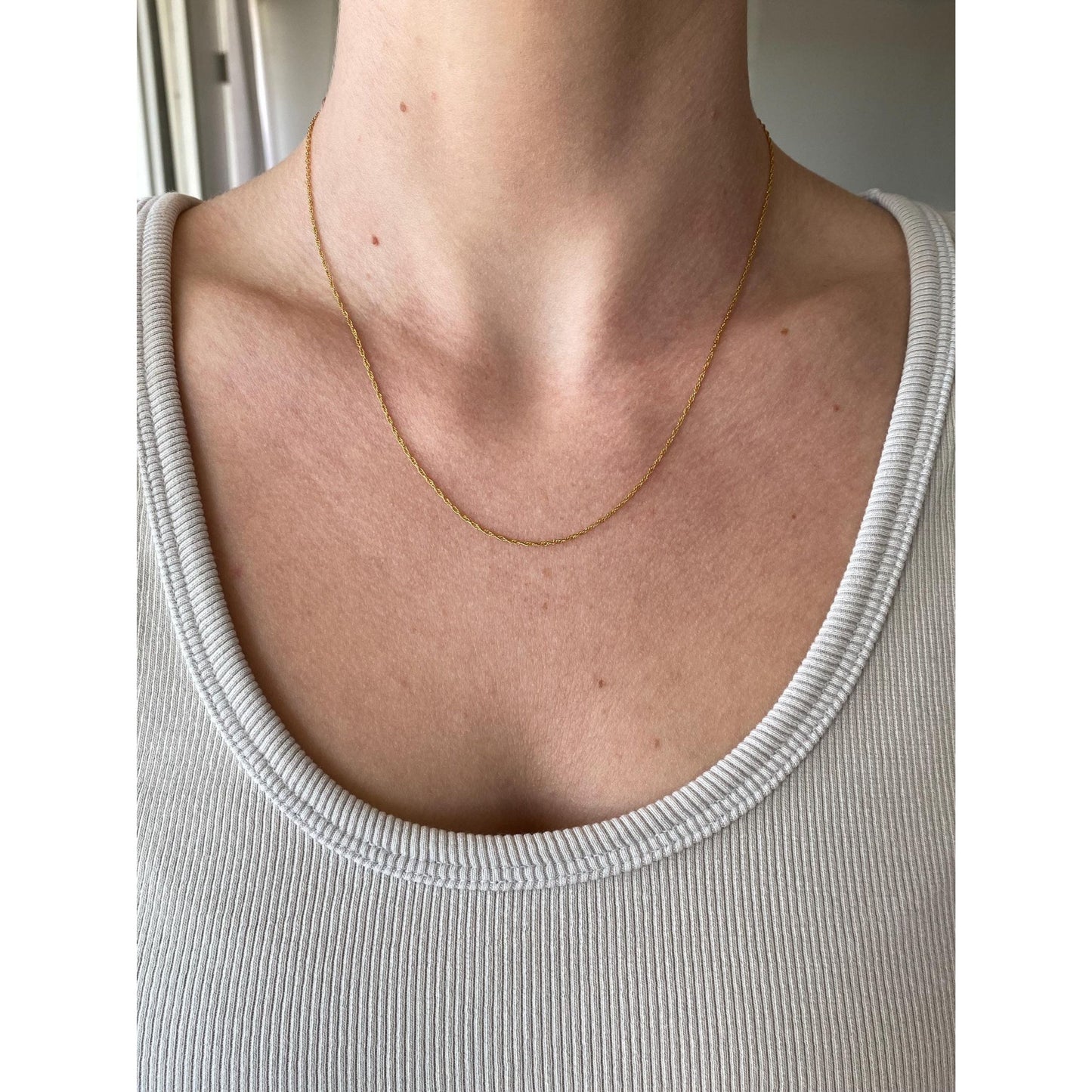 Vintage Solid 14k Yellow Gold Chain Necklace - 18 inches