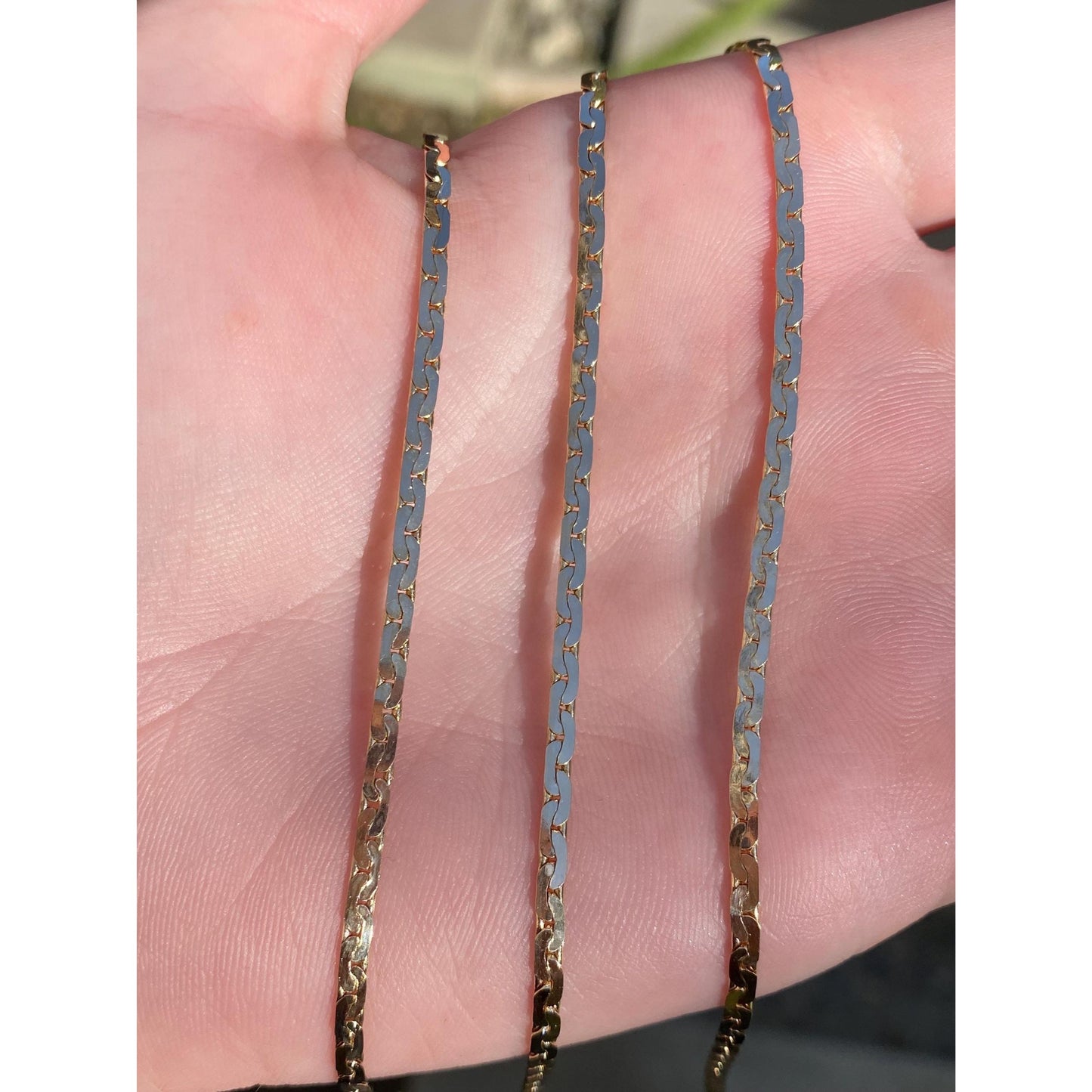 Vintage Solid 14k Yellow Gold C Link Chain Necklace - 30.5 inches