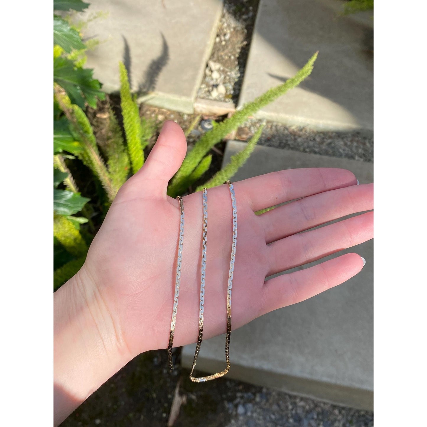 Vintage Solid 14k Yellow Gold C Link Chain Necklace - 30.5 inches