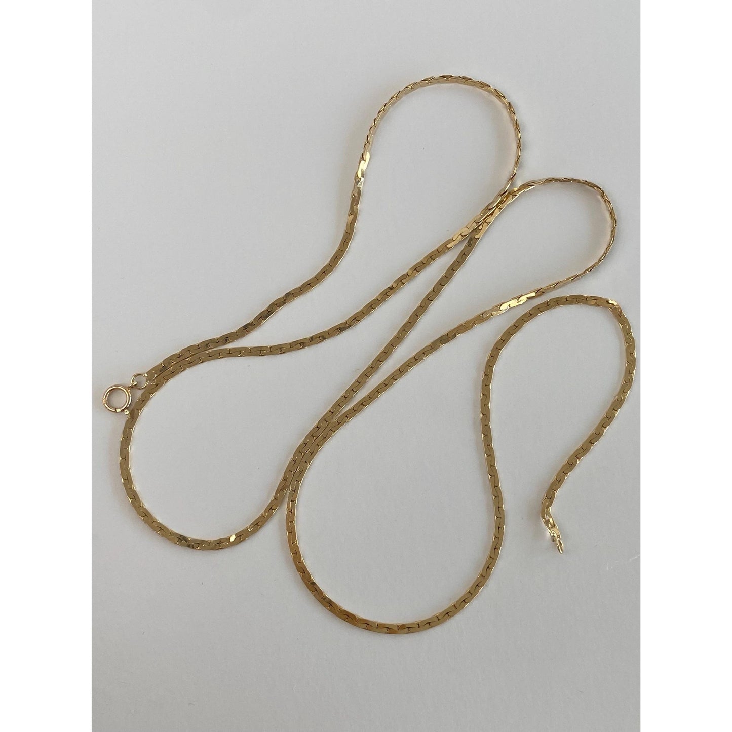 Vintage Solid 14k Yellow Gold C Link Chain Necklace - 30.5 inches