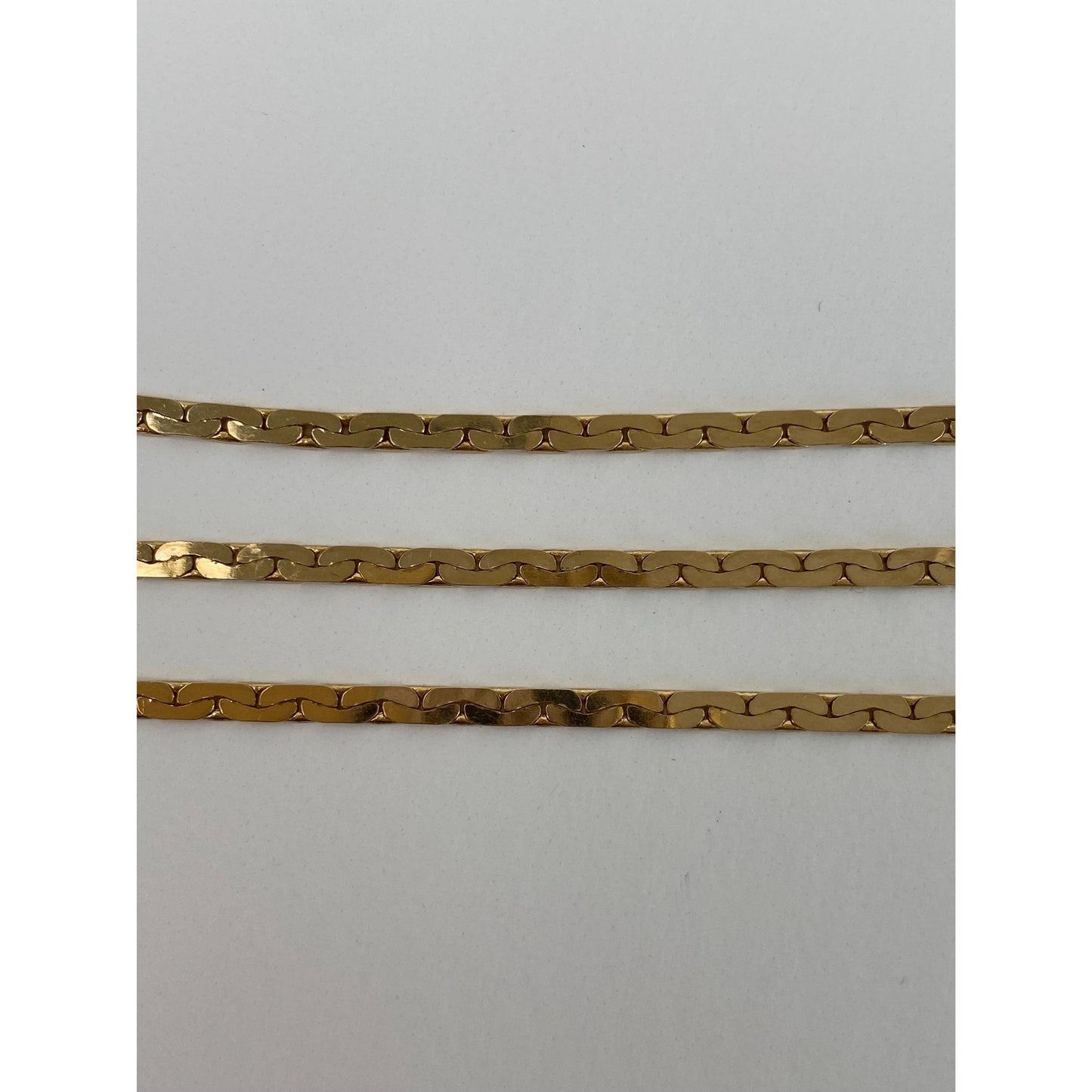 Vintage Solid 14k Yellow Gold C Link Chain Necklace - 30.5 inches