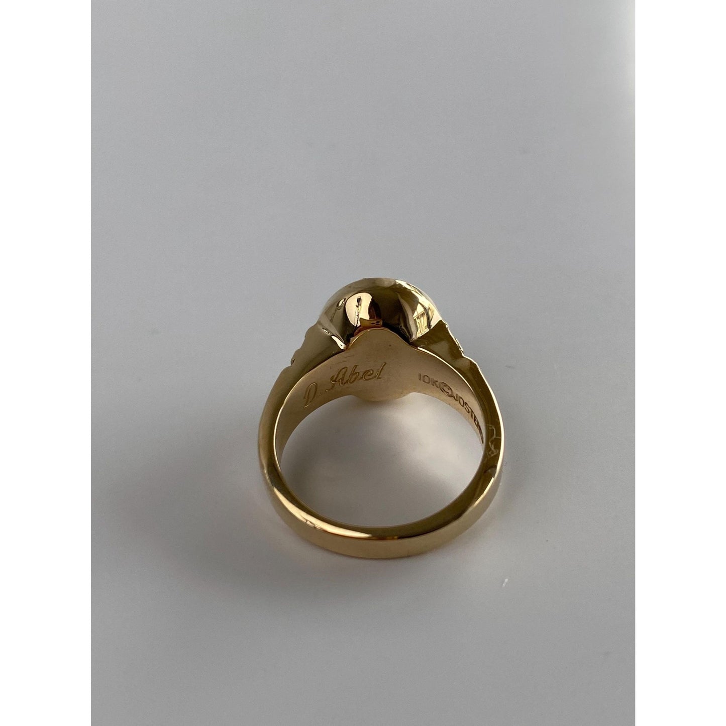 Vintage Solid 10k Yellow Gold Ruby Diamond Decoder Ring - Size 4.5