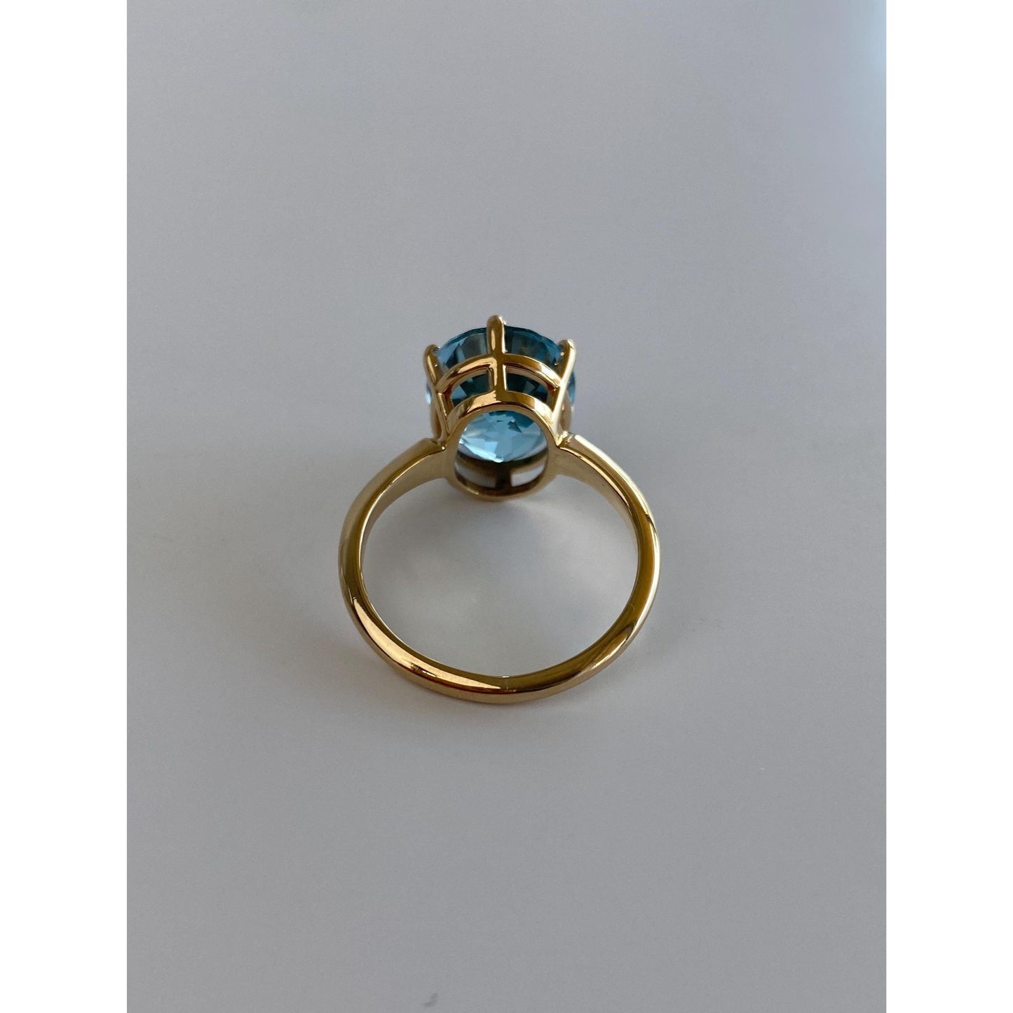 Vintage Solid 14k Yellow Gold Topaz Ring - Size 6.25