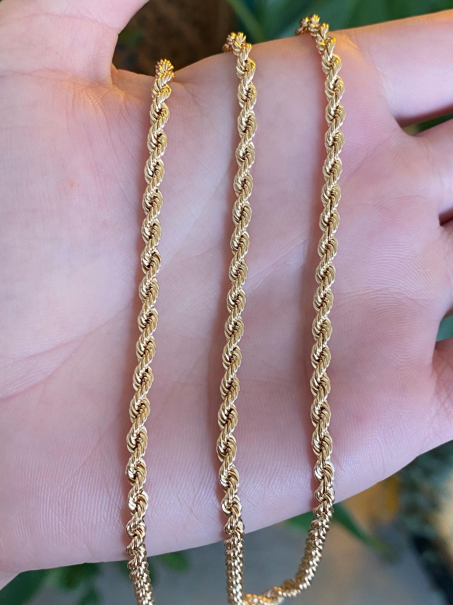 Vintage 10k Yellow Gold Rope Chain Necklace - 30.25 inches