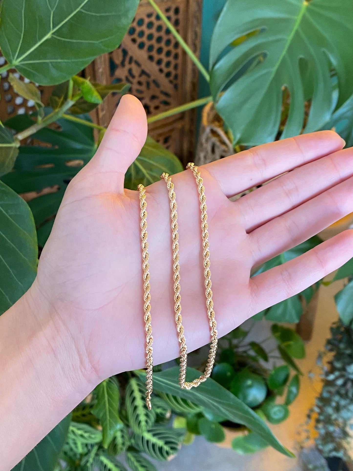 Vintage 10k Yellow Gold Rope Chain Necklace - 30.25 inches
